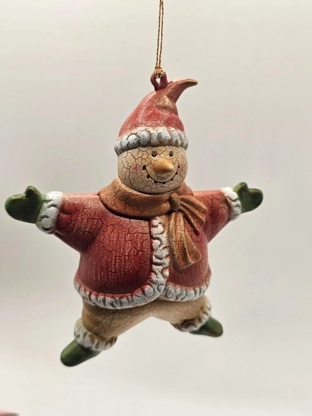 Goodard Ornament Pastel Santa Snowman Christmas Star 5.5